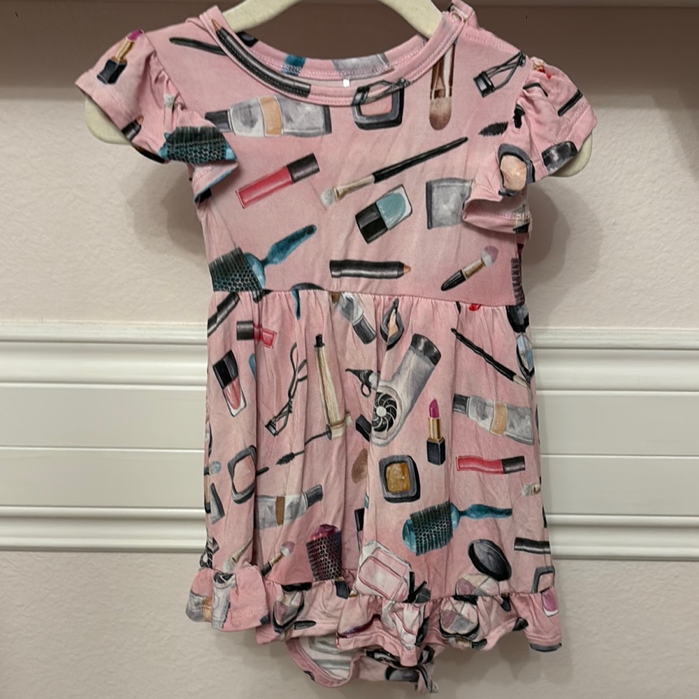 Posh Peanut Ruffled Bamboo Twirl Bodysuit Dress 18-24 NWOT